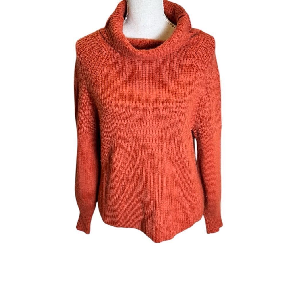 Ann Taylor Cashmere Ribbed Turtleneck Sweater -Rustic Barn Large